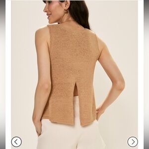 NWT | Francesca's Cut Open Back Tan Tank Top